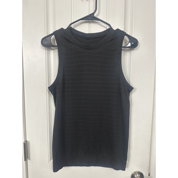 lululemon athletica Tops - Lululemon Breeze By Muscle Tank Top Black Mesh Athletic Training Shirt Small Med